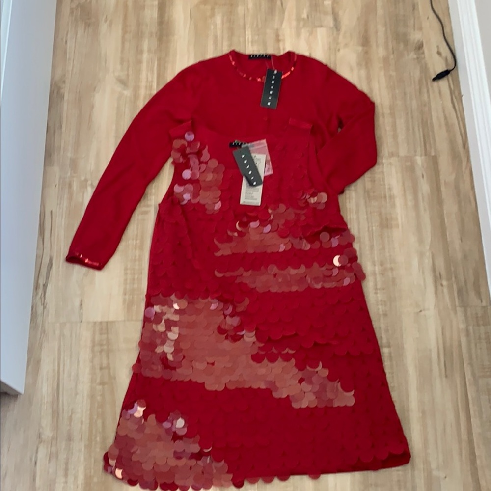 Dress red and sweater